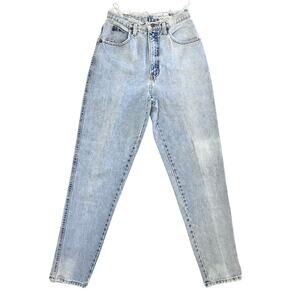 Vintage High Rise Tapered Geoffrey Beene Jeans SZ 26 x 31 Distressed Light Denim